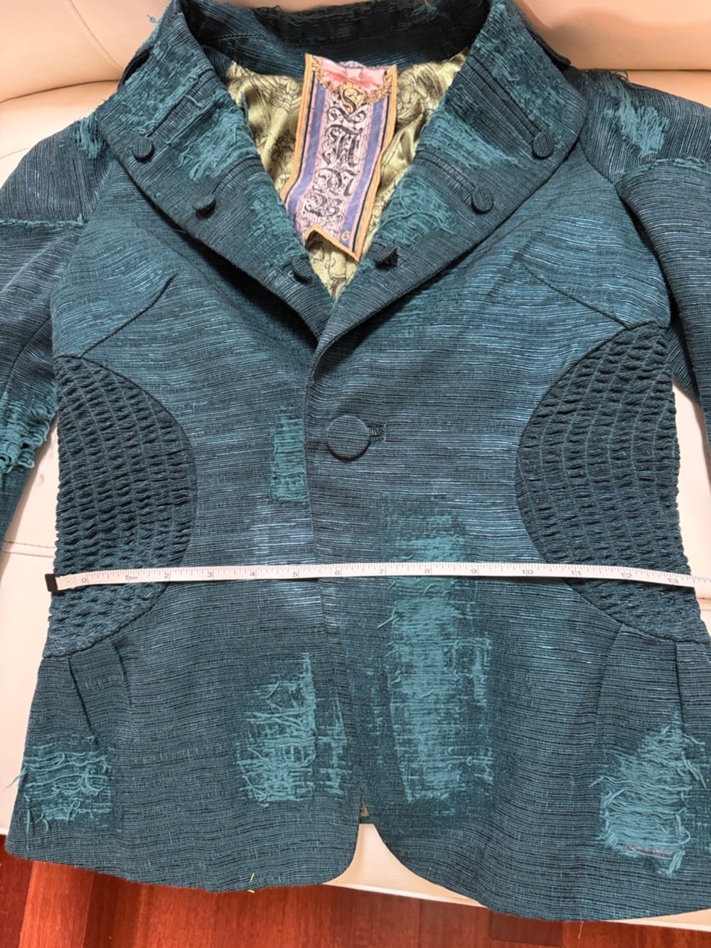 L.A.M.B. Teal Textured Vintage Blazer Jacket - Picture 11 of 11